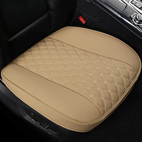 Black Panther 1 Pair of PU Car Seat Covers, Full Wrapping Front Bottom Seat Protector Compatible with 95% Vehicles, Anti-Slip (W 21.26''D 20.86), Beige