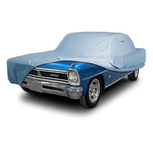iCarCover Premium Car Cover for 1962-1968 Chevy Chevy II 2-Door, 4-Door Heavy Duty Waterproof All Weather Automobiles Custom Fit Indoor Outdoor UV Snow Protection Covers with Straps and Bag