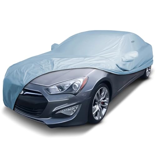 iCarCover Custom Car Cover for Hyundai Genesis Coupe 2010-2016, Waterproof All-Weather Rain Snow UV Sun Protector Full Exterior Weatherproof Indoor Outdoor Car Cover with Strap