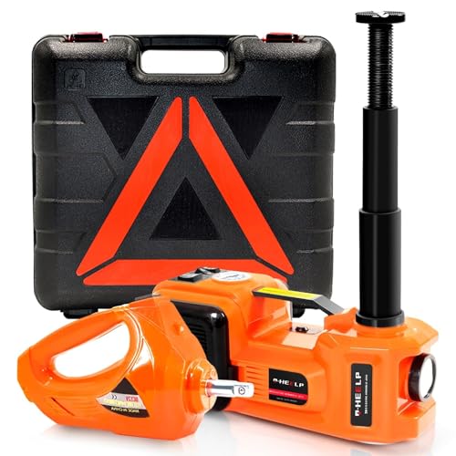 E-HEELP Electric Car Jack Kit 5Ton 12V Hydraulic Car Jack Lift (Lifting Range: 6.1~17.7 inch) with Electric Impact Wrench for SUV MPV Sedan Truck Change Tires Garage Repair