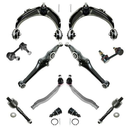 TRQ Front Steering & Suspension Kit Ball Joint Control Arm Control Arm with Ball Joint Sway Bar Stabilizer Link Tie Rod Compatible with 1998-2002 Honda Accord