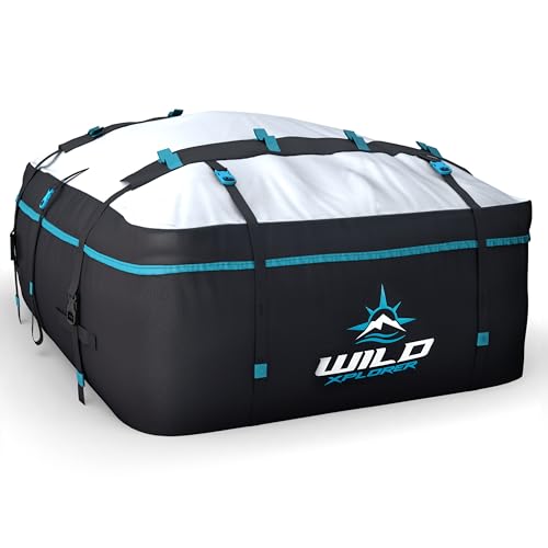 Rooftop Cargo Carrier - 19 Cubic Feet (XL), Waterproof Soft Shell Car Roof Cargo Carrier, Heavy Duty Car Top Luggage Cargo Bag with Patented Door Hooks and Non-Slip Mat