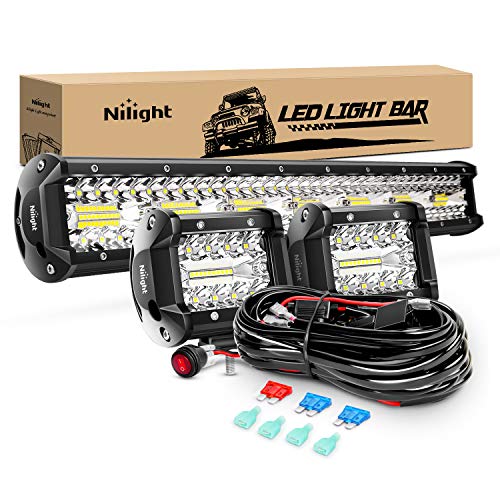 Nilight 20Inch 420W Triple Row Combo Light Bar