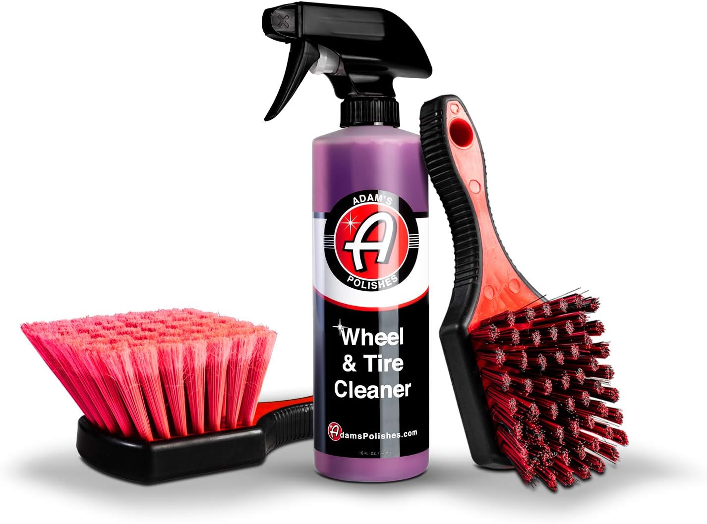 Adams Wheel & Tire Cleaner Combo - Professional All In One Tire, Wheel, Rim, Barrel, Rubber, Well Cleaning Spray for Car Washing & Auto Detailing - Safe On Most Rim Finishes