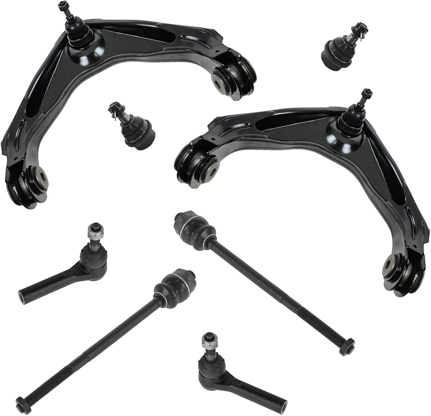 TRQ Front Steering & Suspension Kit Ball Joint Control Arm with Ball Joint Tie Rod Compatible with Chevrolet GMC Hummer