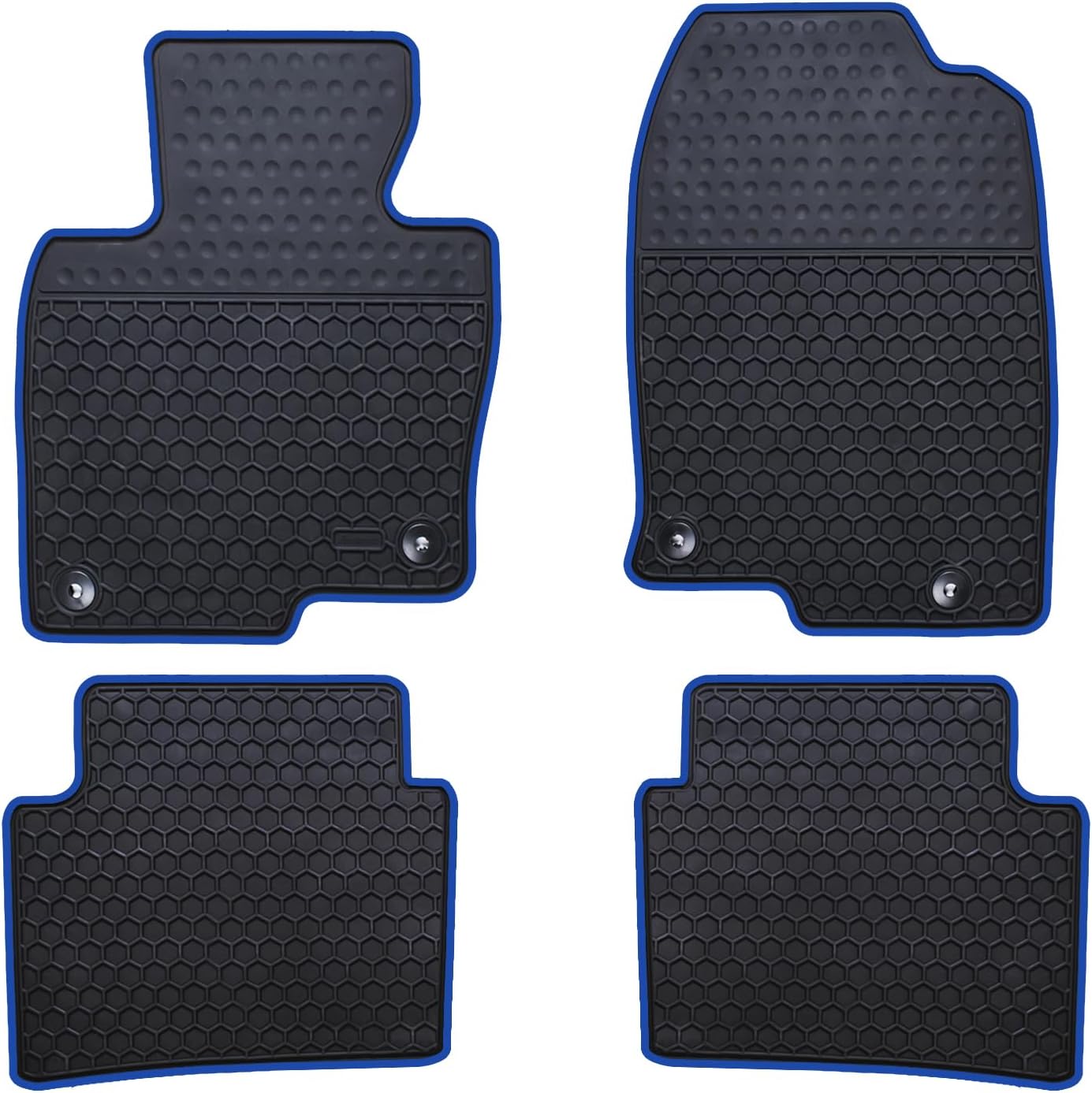 Car Floor Mats Custom Fit for Mazda CX 5 CX-5 SUV 2025 2024 2023 2022 2021 2020 2019 2018 2017 Odorless Washable Rubber Foot Heavy Duty Anti-Slip All Weather Car Floor Liner-Blue