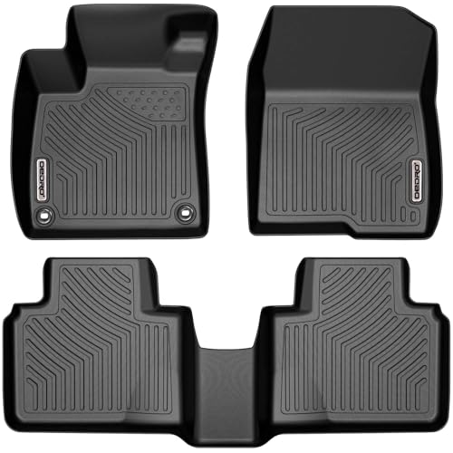 OEDRO Floor Mats Fit for 2018-2022 Honda Accord (Include Hybrid Models), Custom Fit Honda Accord Floor Mats Set, All Weather TPE Car Liners, 1st and 2nd Row Set