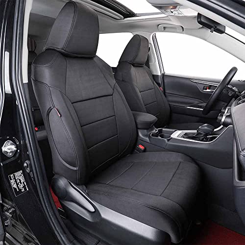 EKR Rav4 Seat Covers Custom Fit for Toyota Rav4 2019 2020 2021 2022 2023 2024 2025 LE,XLE,XLE Premium,Limited,Truck Seat Cover Full Set for SUV,Neoprene(Black)