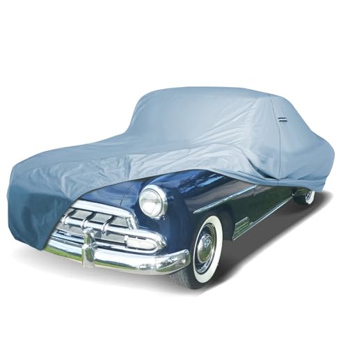 iCarCover Premium Car Cover for 1940-1952 Chevy Deluxe 2-Door Coupe, 4-Door Sedan Heavy Duty Waterproof All-Weather Automobiles Custom Fit Indoor Outdoor UV Snow Protection Covers with Straps and Bag
