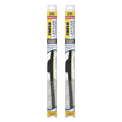 Rain-X 810168 Latitude 2-In-1 Water Repellent Wiper Blades, 28 Inch Windshield Wipers (Pack Of 2), Automotive Replacement Windshield Wiper Blades With Patented Rain-X Water Repellency Formula