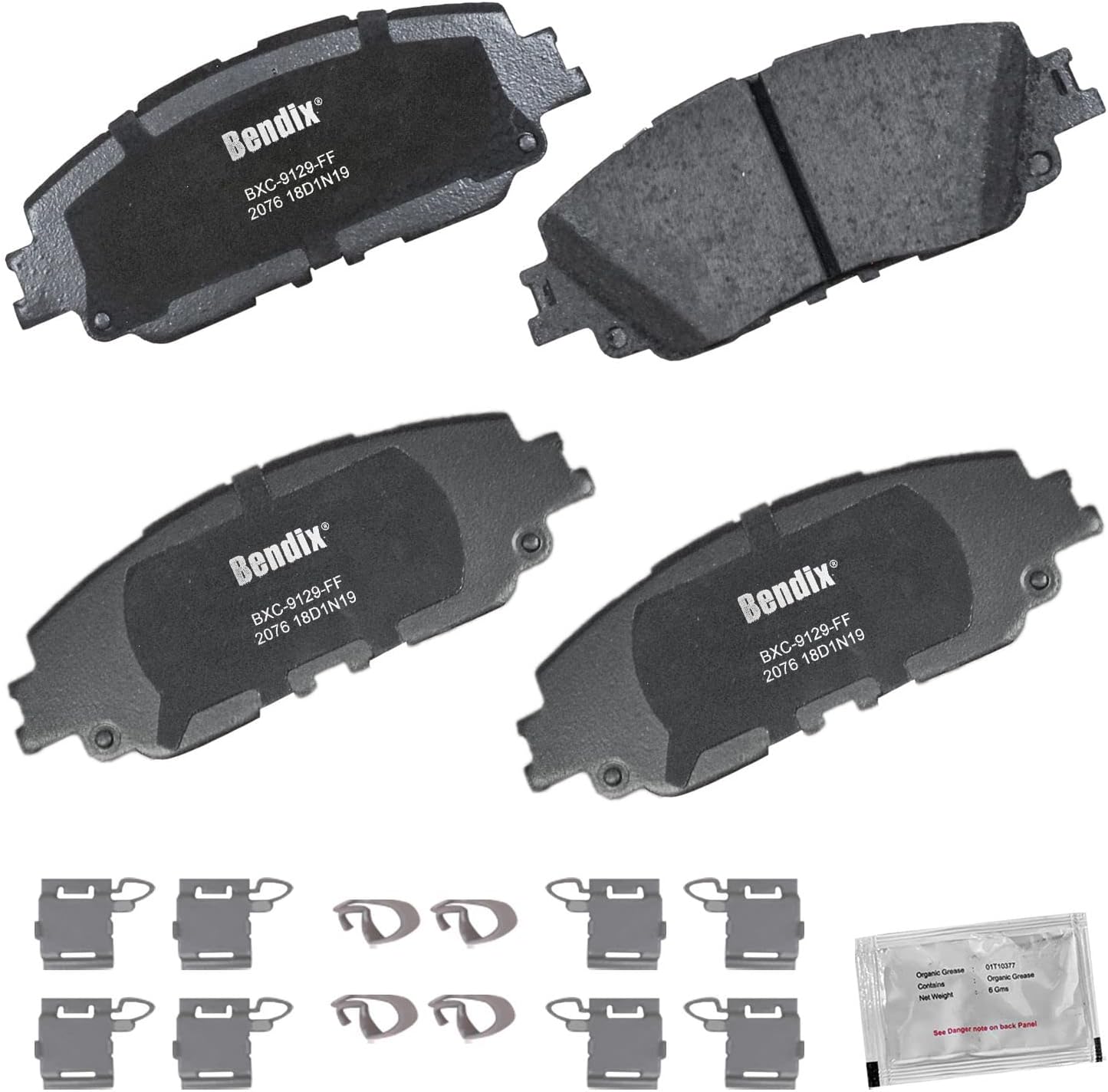 Bendix Priority1 CFC2076 Ceramic Front Brake Pads compatible with Select Models Lexus ES250,ES300h,ES350,UX200,UX250h,Toyota Avalon,Camry,C-HR,Corolla Cross,RAV4,Venza