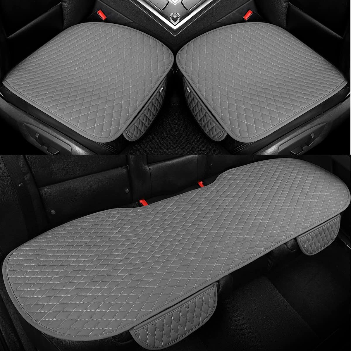 West Llama Pu Leather Seat Bottom Covers (Gray)