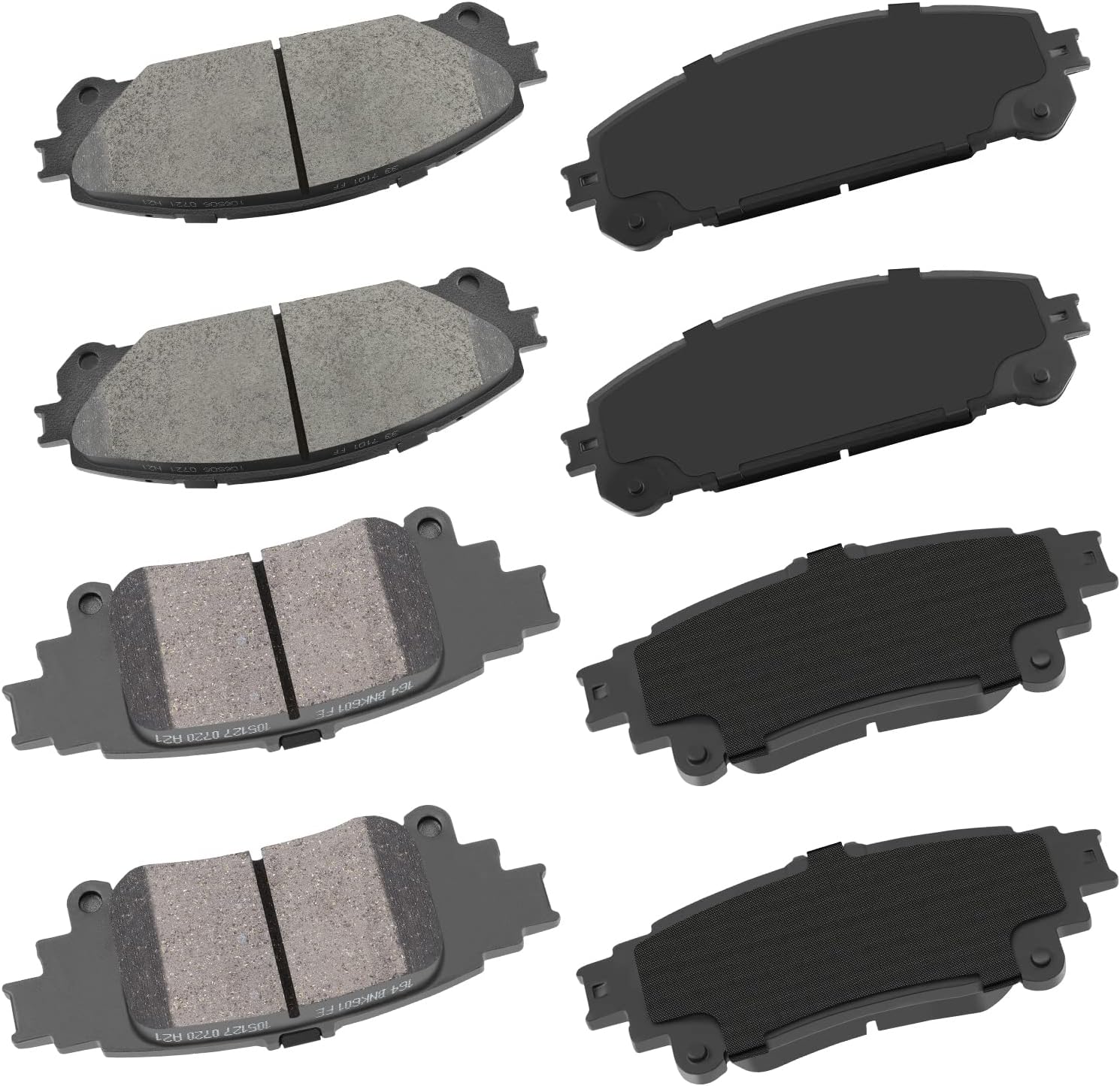 cciyu D1324 D1391 Front & Rear Ceramic Brake Pads Kits 8pcs fit For 2010-2015 For Lexus RX350, 2010-2015 For Lexus RX450h, 2014-2019 For Toyota For Highlander, 2011-2019 For Toyota For Sienna