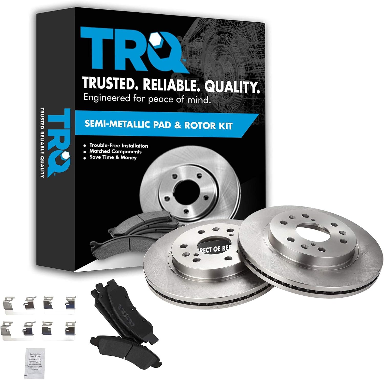 TRQ Front Premium Posi Semi Metallic Brake Pads & Rotors Kit for GM Truck