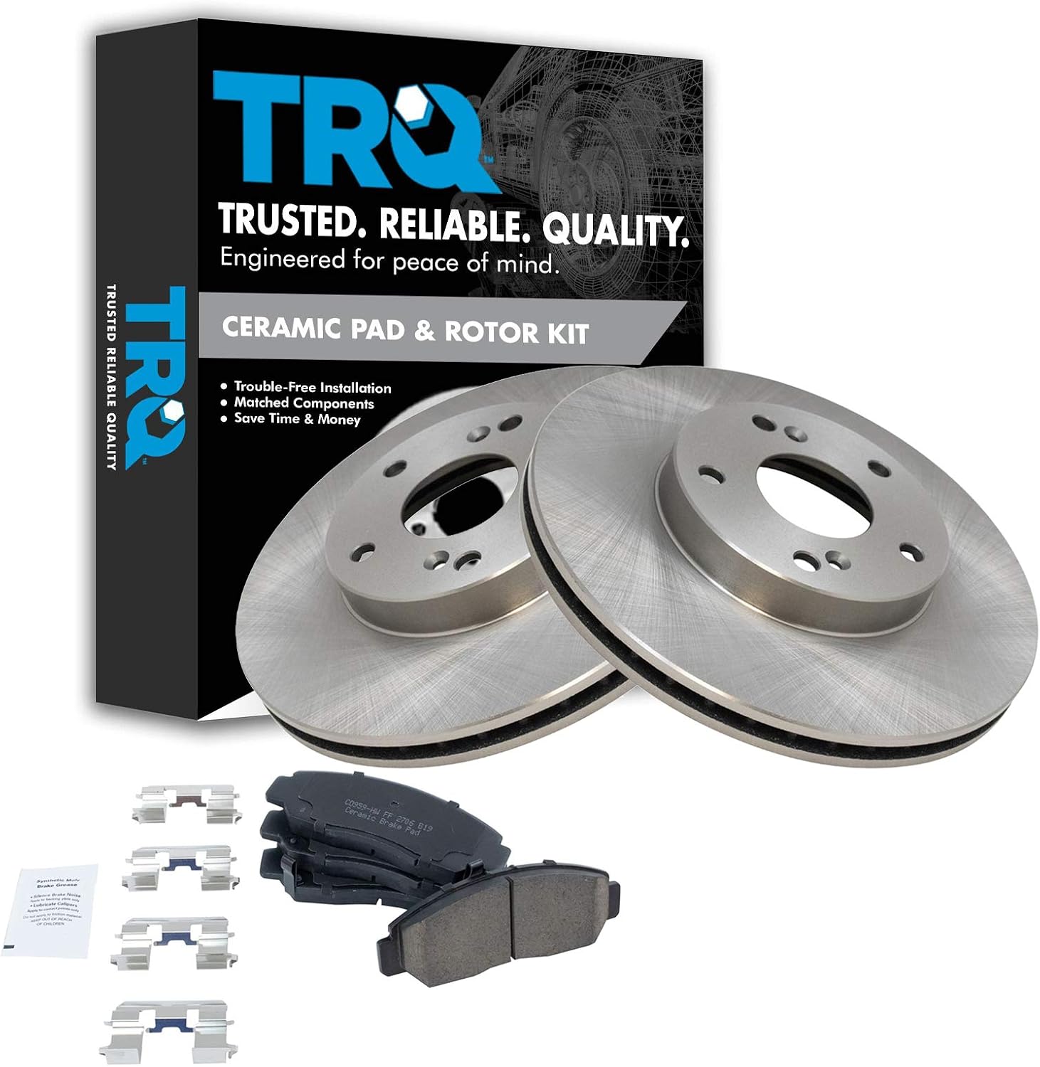 TRQ Front Brake Pad & Rotor Kit (Ceramic)