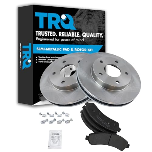 TRQ Front Brake Pad & Rotor Kit Brake Pads Brake Rotor Semi-Metallic Compatible with 1997-2005 Chevrolet Blazer 1998-2004 S10 1997-2001 GMC Jimmy Sonoma 1998-2000 Isuzu Hombre Oldsmobile Bravada