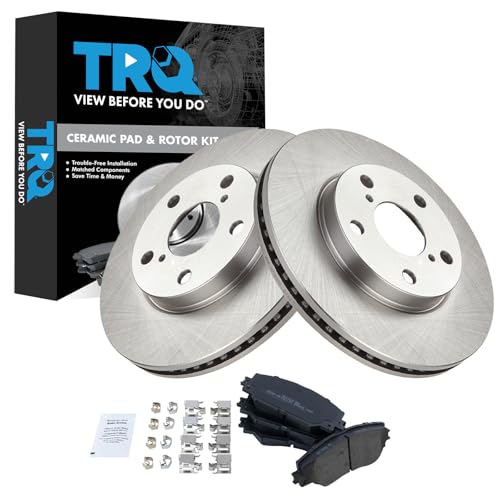 TRQ Front Brake Pad & Rotor Kit Brake Chemical Kit Brake Pads Brake Rotor Semi-Metallic Compatible with 2010-2012 Lexus HS250h 2008-2015 Scion xB 2012-2017 Toyota Prius V 2006-2018 RAV4