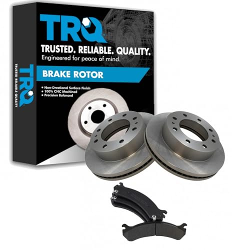 TRQ Rotors & Front Premium Posi Metallic Brake Pads Set Kit Compatible with Chevy Truck