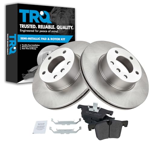 TRQ Front Disc Brake Kit Semi Metallic Pads w/Replacement Rotors for BMW