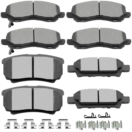 SCITOO Ceramic Front Rear Disc Brake Pad Set fit for Dodge Avenger Caliber, for Jeep Compass Patriot, for Mitsubishi Lancer Outlander Sport