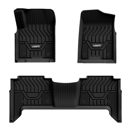 LASFIT Floor Mats Fit for Nissan Armada 2017-2018 / Infiniti QX56 2011-2013 / Infiniti QX80 2014-2018, All Weather TPE Custom Fit Easy Clean Durable No-Curling Floor Liners 1st & 2nd Row Car Mats