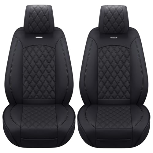 Aierxuan Front Car Seat Covers Custom Fit 2009 to 2025 Ford F150 Carhartt and 2017 to 2025 F250 F350 F450 Cars SUV Pick-up Truck, Automotive Vehicle Cushion with Waterproof Leather (Black)