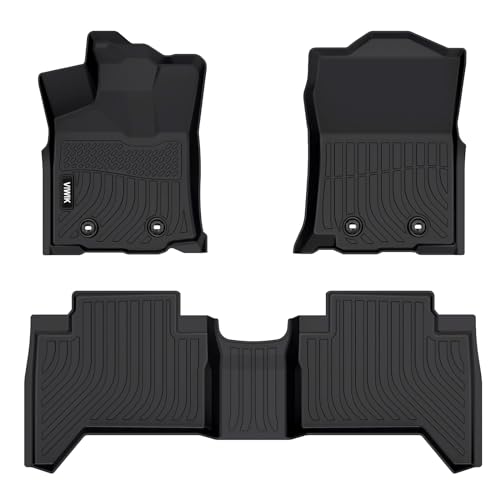 VIWIK Floor Mats for Toyota Tacoma 2018-2024 Double Cab Only Auto, TPE Rubber Car Mats All Weather Protection Custom Floor Liners for Toyota Tacoma Double Cab 1st and 2nd Row Non-Slip Odorless