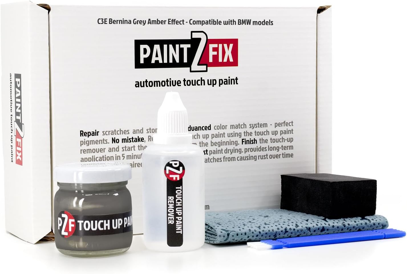 C3E Bernina Grey Amber Effect | Berninagrau | Bernsteineffekt Touch-Up Paint & Scratch Repair Kit for BMW Models - 1.35 fl oz (35 ml)