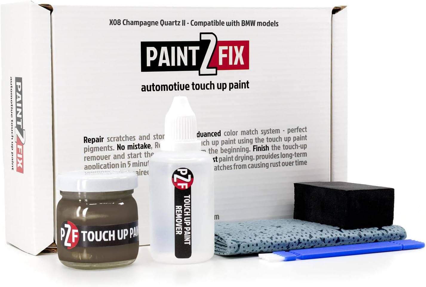 X08 Champagne Quartz II | Champagner Quarz Touch-Up Paint & Scratch Repair Kit for BMW Models - 1.35 fl oz (35 ml)
