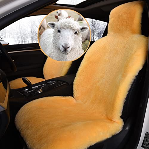 Real Genuine Sheepskin Seat Cover (Orange)