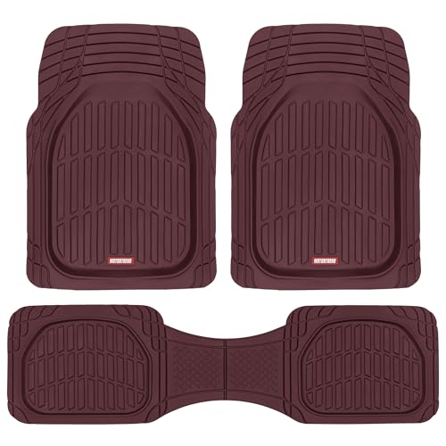 BDK Red All Weather Heavy Duty Car Floor Mats Interior Liners for Auto Van Truck SUV, Heavy Duty All Weather Protection, Fits Front & Rear