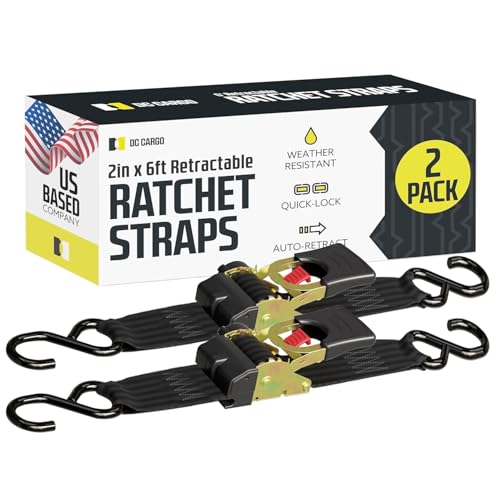 DC Cargo Mall Auto Retractable Ratchet Straps (2-Pack)