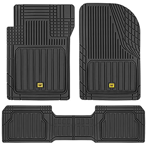CAT ToughLinerTM Black Car Floor Mat Heavy-Duty Trim to Fit for Trucks, & SUVs  All-Weather Odorless Rubber Automotive Mat & SUV Floor Liners for Maximum Protection