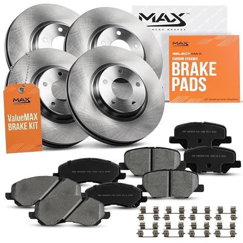 Max Advanced Brakes ValueMAX Front & Rear Brake Kit | Fits 2014-2020 Mitsubishi Outlander | Brake & Rotor Kit for Daily Driving | OE Brake Rotors & Ceramic Brake Pads