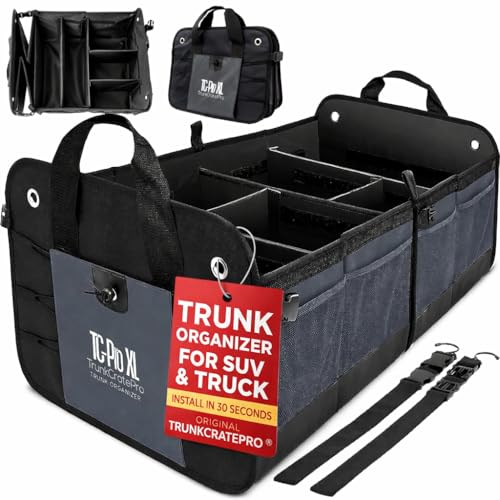 TRUNKCRATEPRO XL Trunk Organizer (Gray)