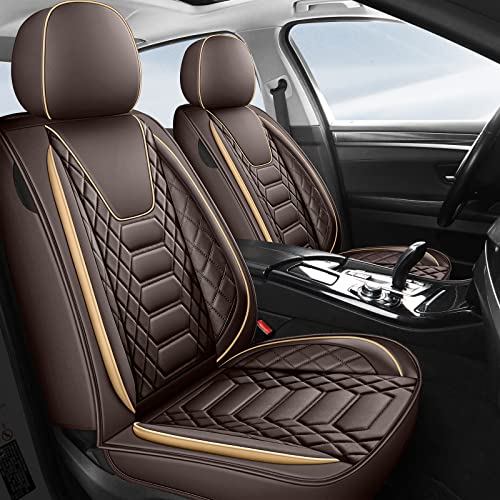 FREESOO Car Seat Covers Front Only 2pcs (Coffee)