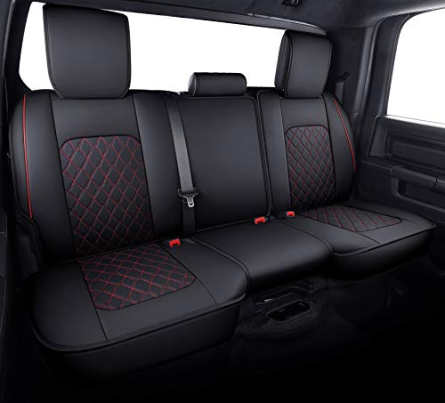 Aierxuan Rear Seat Covers (Black-Red)
