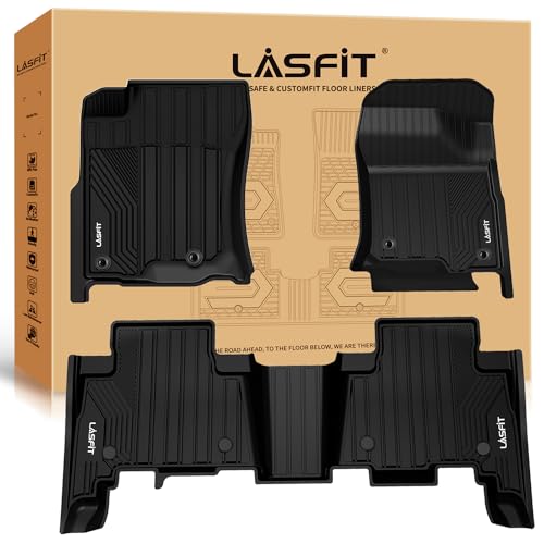 LASFIT Floor Mats for Toyota 4Runner 2013-2024 & for Lexus GX460 2014-2023, All Weather TPE Mats Floor Liner for Toyota 4 Runner (Fit 7 Seats & 5 Seats) 1st & 2nd Row Car Mats, Black