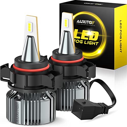 AUXITO 5202 H16 LED Fog Light Bulbs, 6500K Cool White, 400% Brightness CSP Chips, 5201 PS19W PS24W 9009 12085 Halogen Bulb DRL Replacement for Sierra Silverado Yukon Tahoe Canyon, 2Pack
