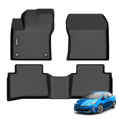 ANBINGO-Floor Mats for Toyota Prius 2016-2022, Fits Toyota Prius Prime 2017-2021, (Not fit Prius C & Prius V) - All Weather Protection TPE for Prius mats 1st & 2nd Row Accessories Black