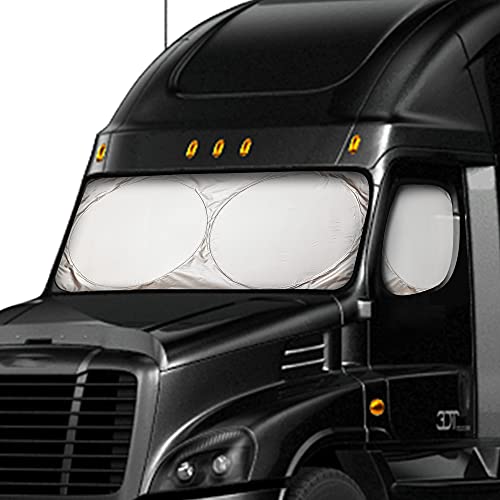 EcoNour Semi Truck Sunshade for Windshield and Side Windows, UV Protective Sunshade for Windshield, Maximum Coverage to Block UV/Sun Heat Rays, Best for Semi, Commercial & Big Rig Truck