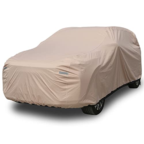 Coverado Car Cover Waterproof All Weather, SUV Car Covers with Locking Cable, Outdoor Full Car Cover Rain Sun UV Protection, Car Covers for Automobiles Universal Fit for SUV (191"-205")