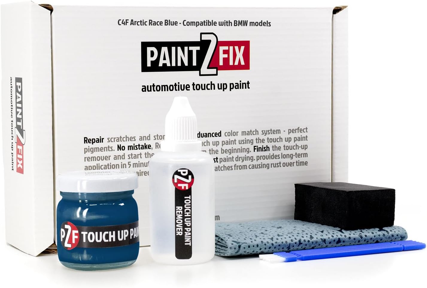 C4F Arctic Race Blue Touch-Up Paint & Scratch Repair Kit for BMW Models - 1.35 fl oz (35 ml)