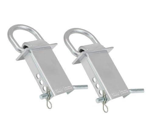 Mytee Products Heavy Duty Adjustable Trailer Stake Pocket D Ring Zinc Coated w/ 1/2-inch Hitch Pin WLL 5400 lbs. 4 Adjustable Holes, Stake Pocket D-Ring Tie Down Utility for Flatbed Trucks, Trailer 2 Pack