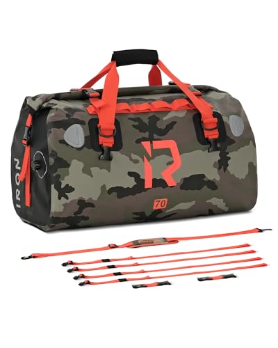 Motorcycle 500D PVC Waterproof Reflective Tail Duffle Bag Saddle Dry Luggage Outdoor Accessories (Camouflage,60L)