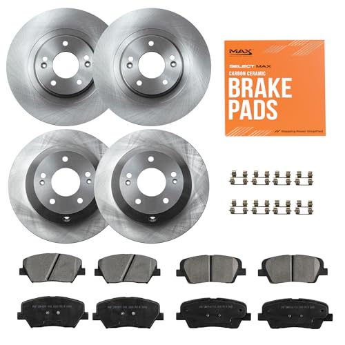 Max Advanced Brakes ValueMAX Front & Rear Brake Kit | Fits 2013-2018 Hyundai Santa Fe Sport | Brake & Rotor Kit for Daily Driving | OE Brake Rotors & Ceramic Brake Pads
