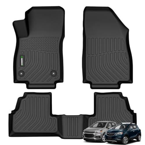 ANBINGO Floor Mats for 2014-2022 Chevrolet Trax / 2013-2022 Buick Encore (Not GX) Waterproof Car Mats All Weather Guard TPE Automotive Floor Liners Front& Rear Row Full Set Black