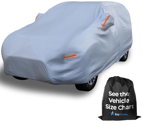 EzyShade 10-Layer SUV Car Cover Waterproof All Weather. See Vehicle Size-Chart for Accurate Fit. Outdoor Full Exterior Covers for Automobiles Heavy Duty Tarp Jeep Rav4 CRV. Size S6 (See SizeChart)