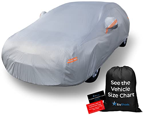 EzyShade 10-Layer Car Cover Waterproof All Weather. See Vehicle Size-Chart for Accurate Fit. Outdoor Full Exterior Covers for Automobiles Sedan Hatch SUV Rain Sun Protection. Size A0 (See SizeChart)