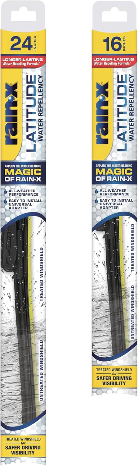 Rain-X 810196 Latitude 2-In-1 Water Repellent Wiper Blades, 24" and 16" Windshield Wipers (Pack Of 2)